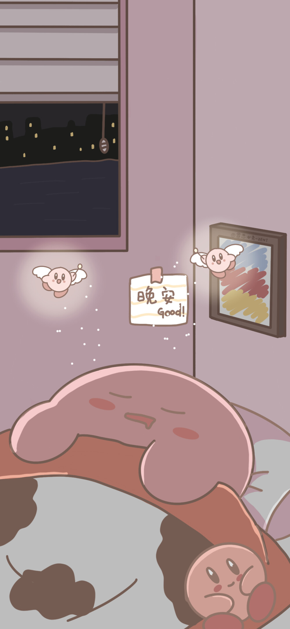 星之卡比卡通壁纸涂鸦可爱壁纸手机壁纸来源微博侵删