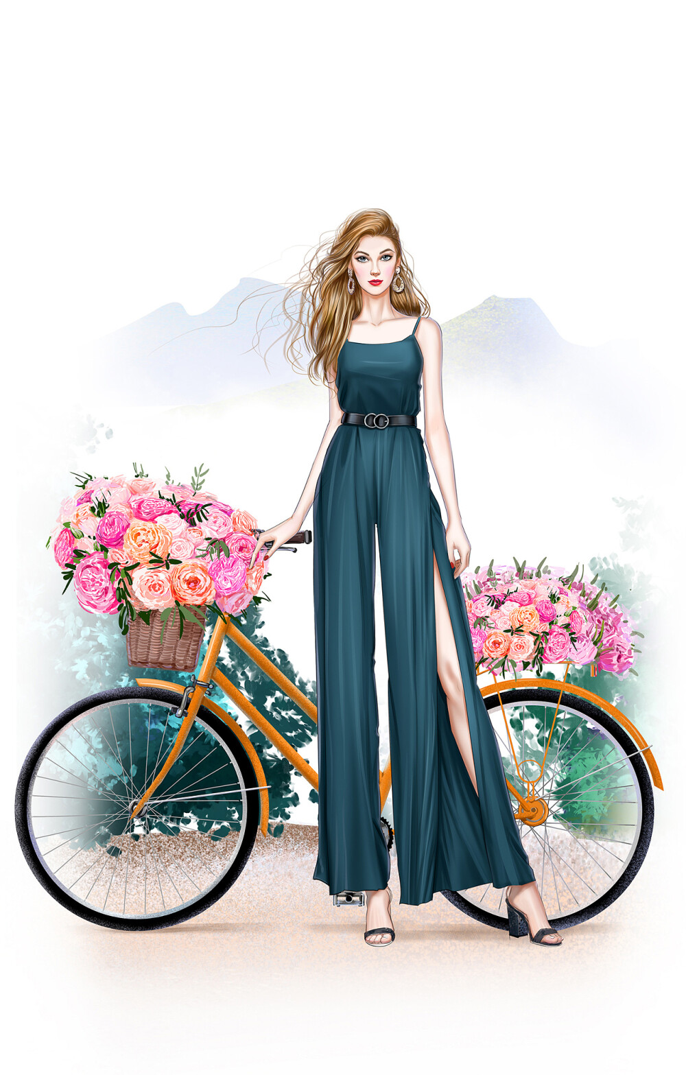 时尚服装手绘插画by倾轻松