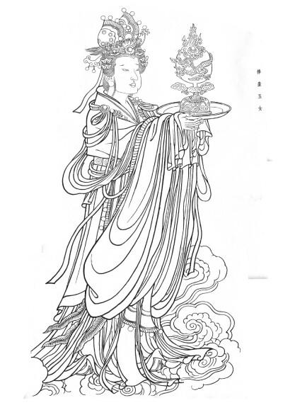 山西永乐宫元代壁画的线描图