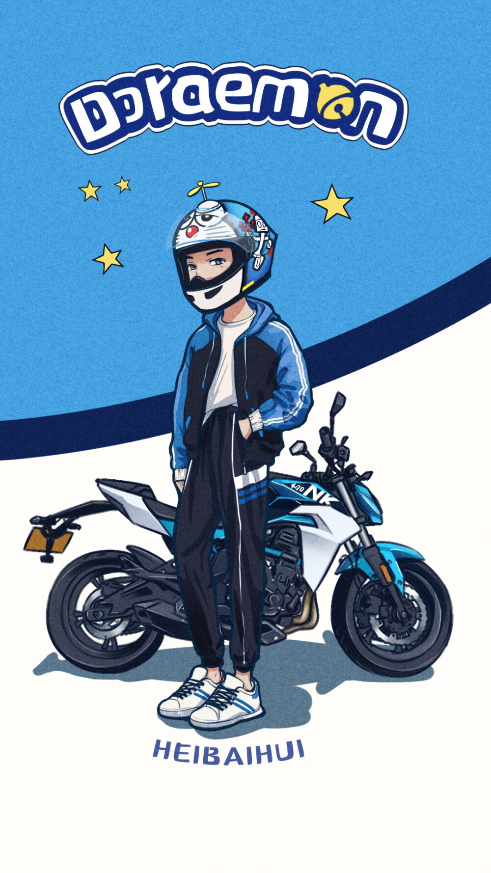 机车「图源:微博(爱画画的黑白灰)」