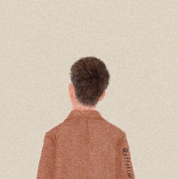 手绘背影男头三丨ottokim