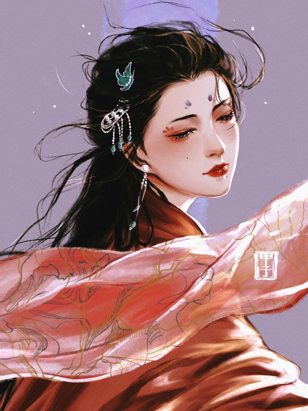 古风插画 | 绝美之姿均汇于此 画师:甲子园夫人