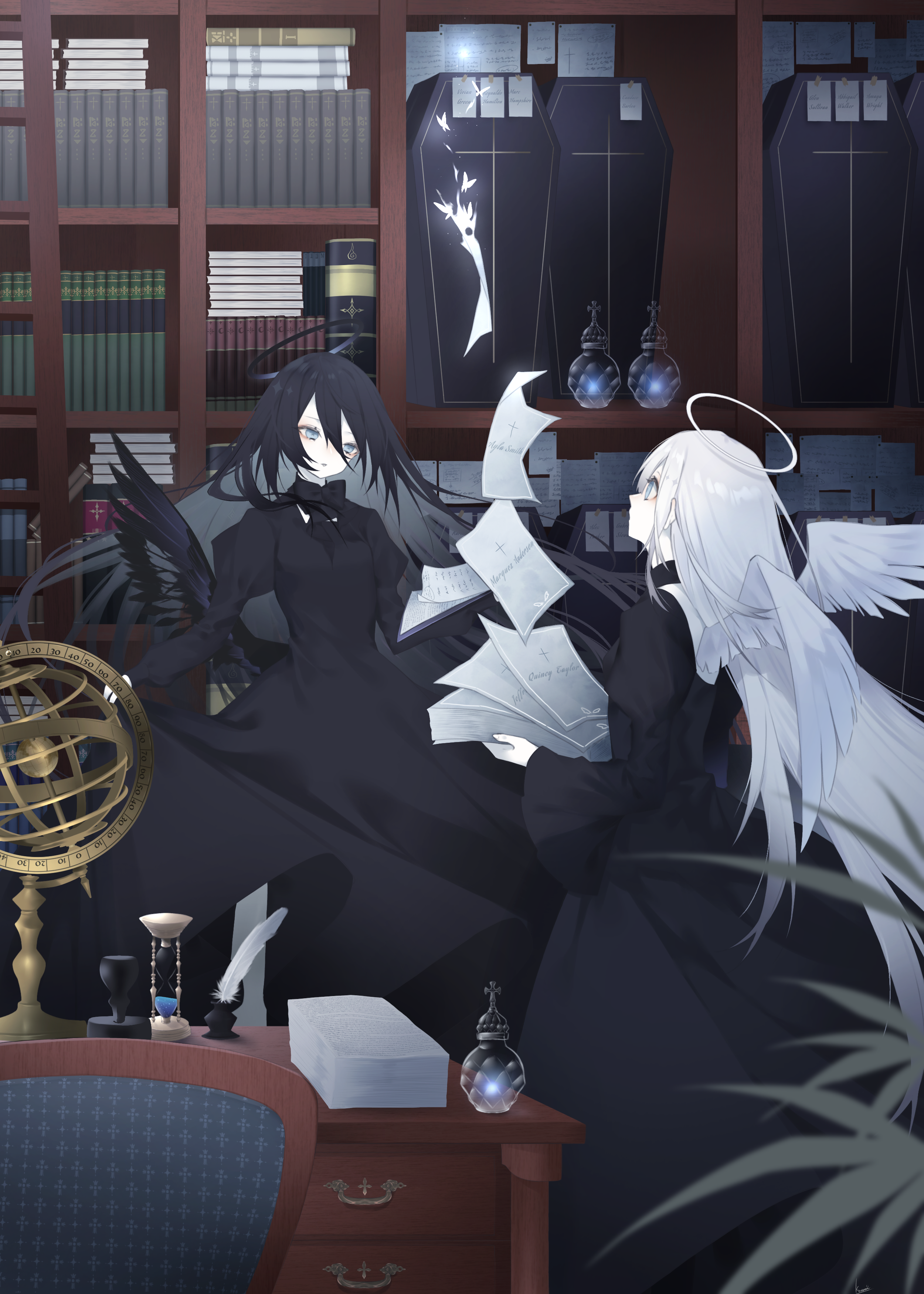 黑白羽翼 绘师:こたろう(p id=31658209 本作品id=85829060