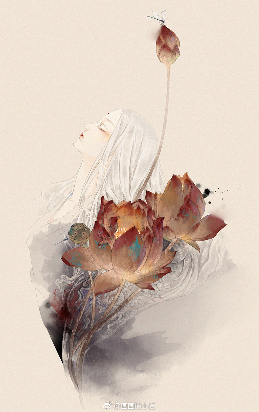 一组古风人物插画作品,太美了 插画师 |画画的小夏 67