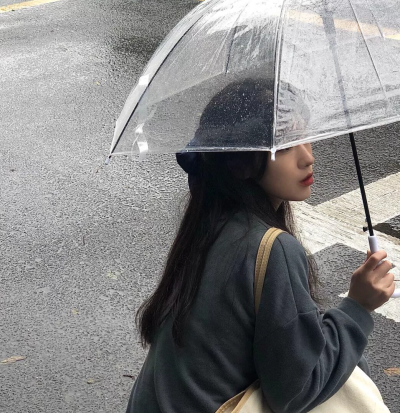拿伞的女生头像图片