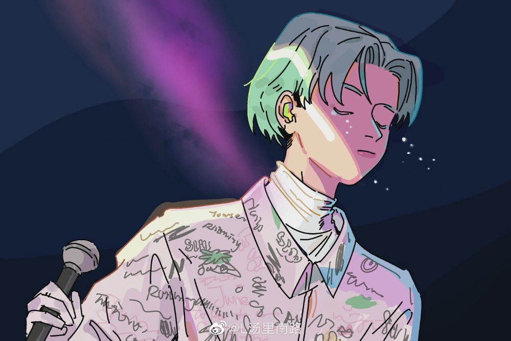 线稿 插画 小鬼王琳凯漫化 @汤晓给