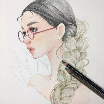 彩铅 人物 女生