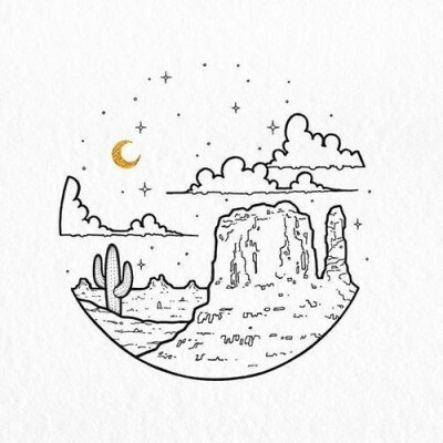 简约画黑白小男孩