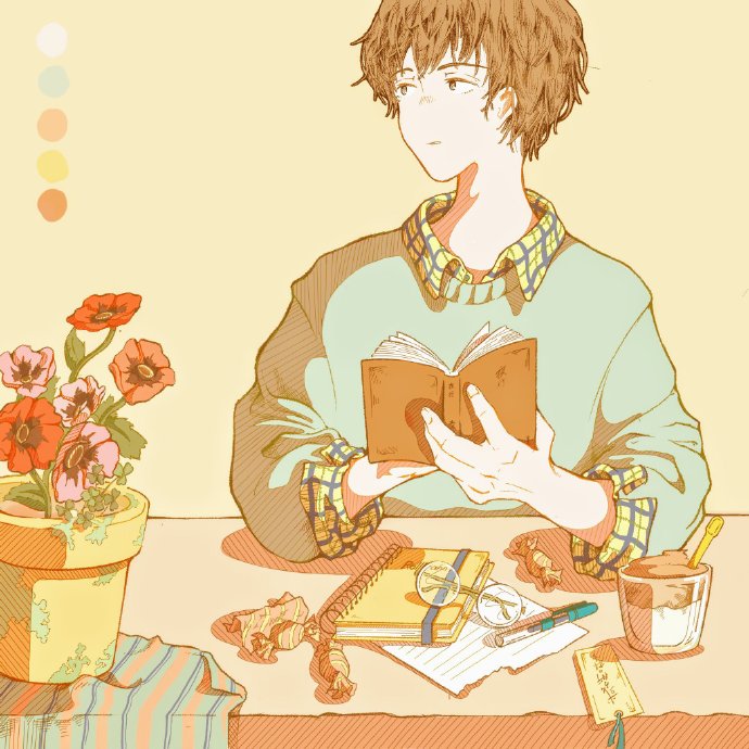 一组暖色调插画作者:插画师trym_hinano