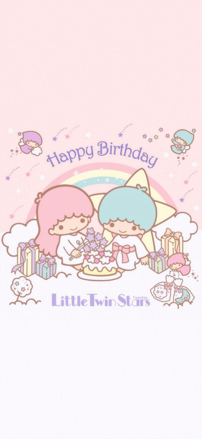 三丽鸥宝贝 壁纸版粉甜可爱 生日贺图