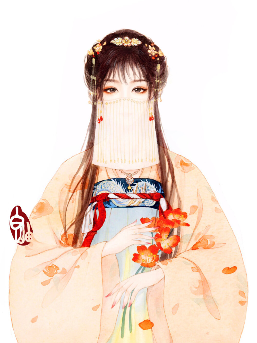 古风水彩美人 〕 作者 白岫