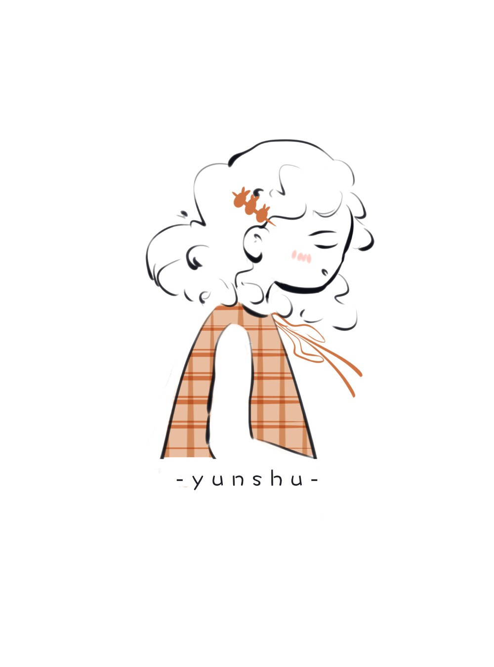 一组小清新简笔画女孩可爱侧颜