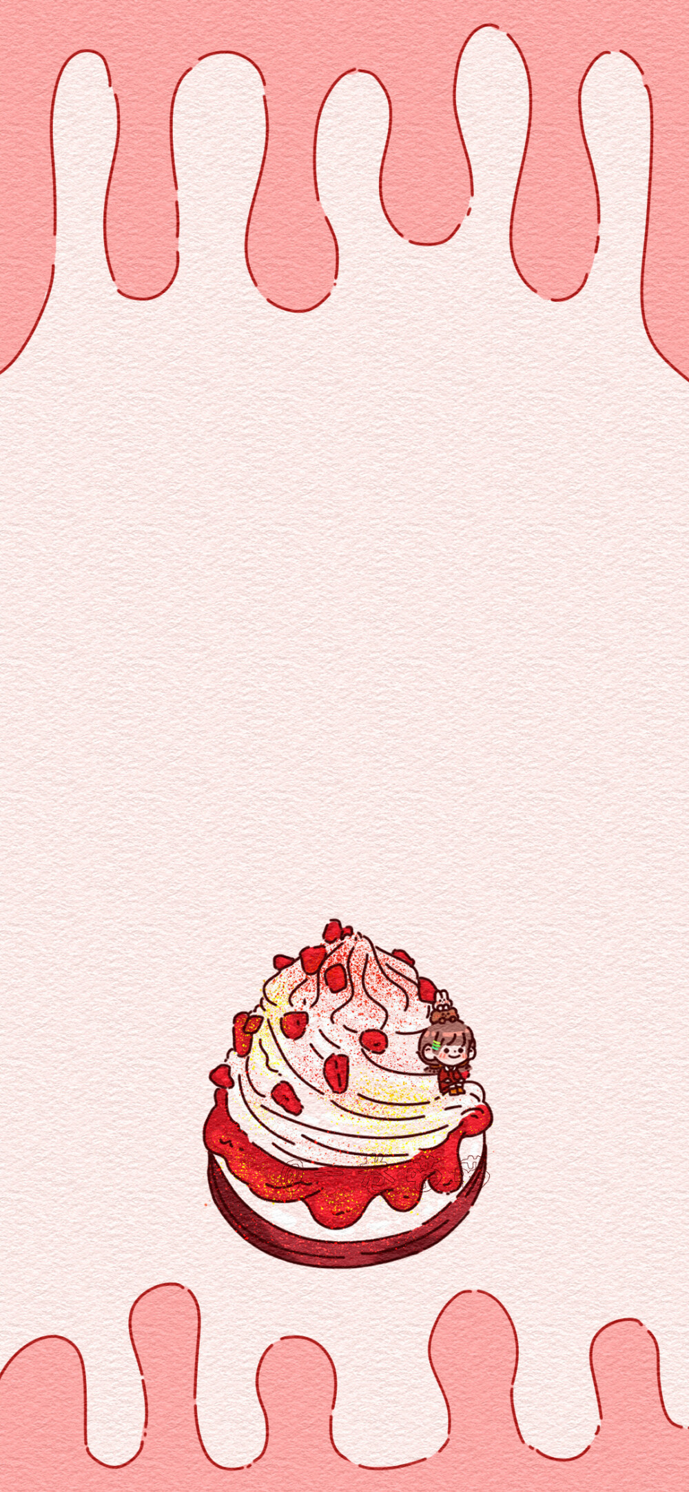 草莓蛋糕手机壁纸