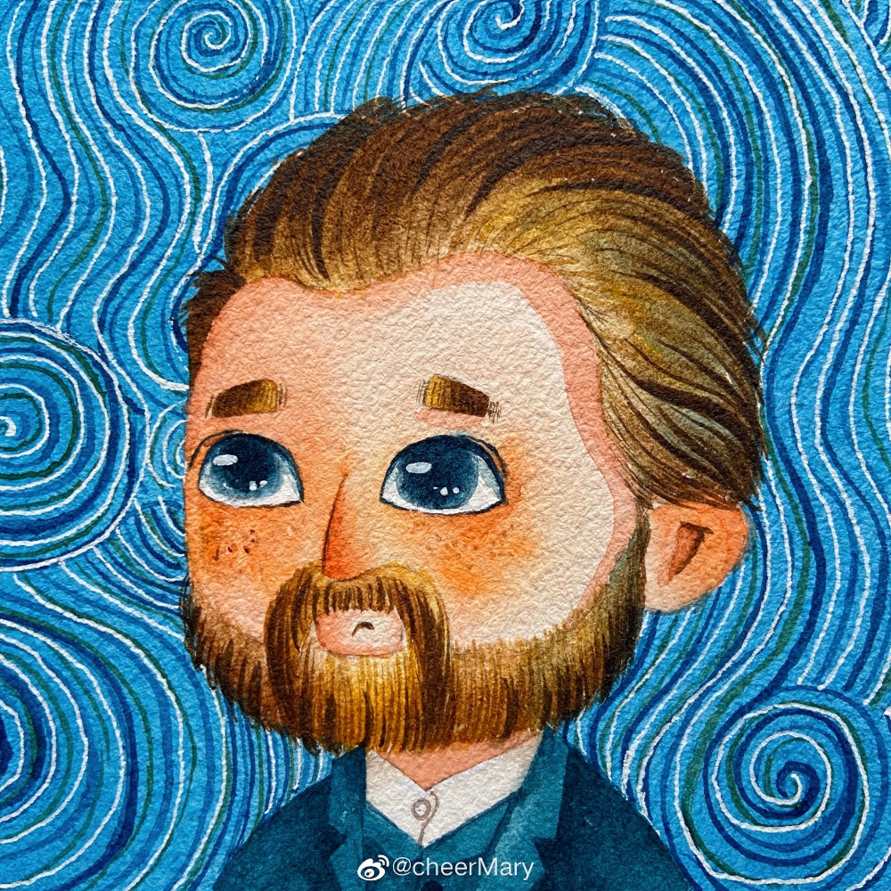 世界名画 手绘蒙娜丽莎的微笑头像 壁纸 儿童画