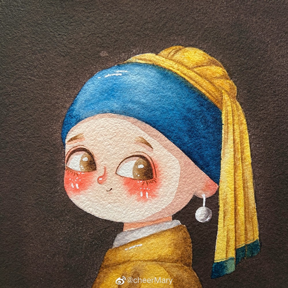 世界名画 手绘蒙娜丽莎的微笑头像 壁纸 儿童画