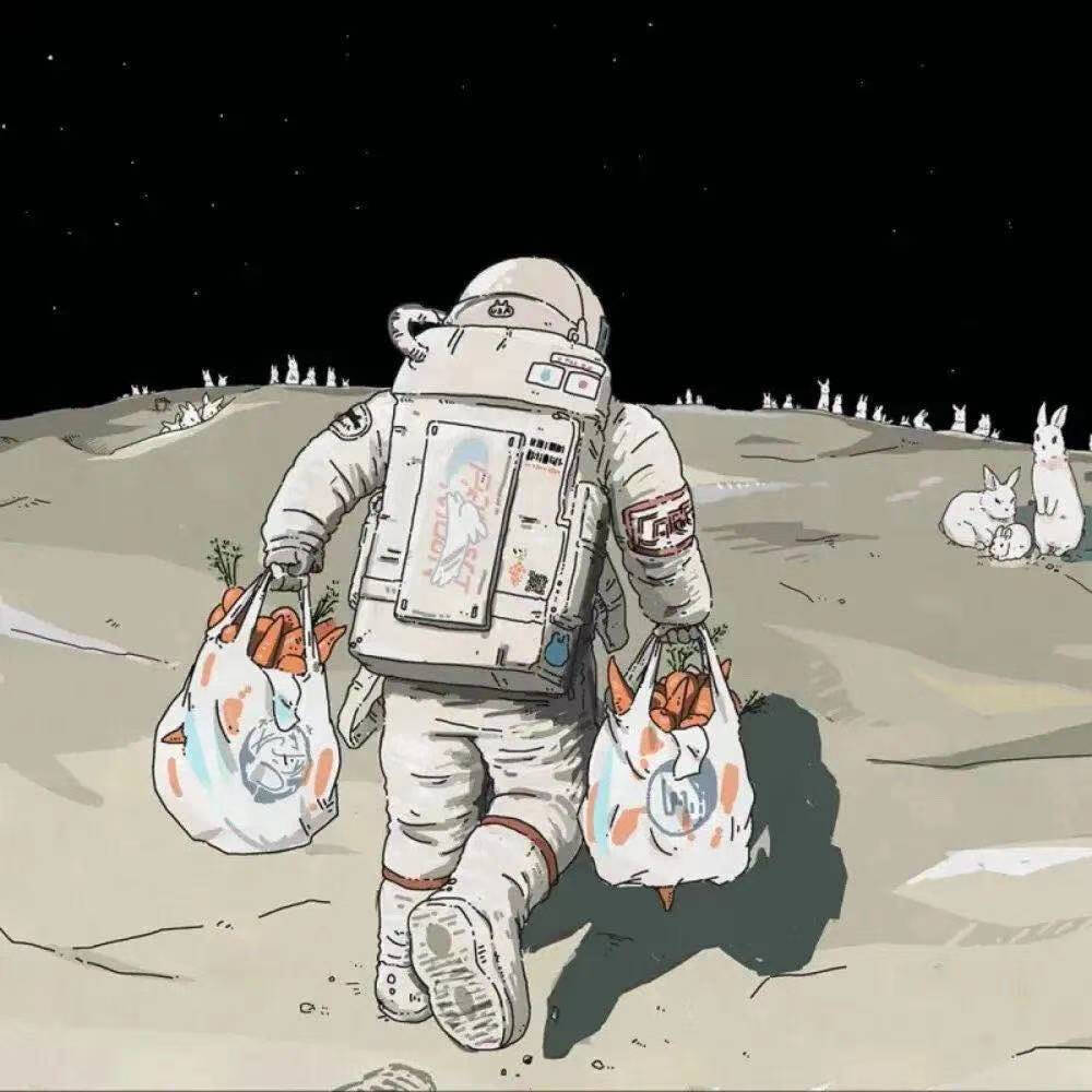 宇航员头像可爱孤独图片