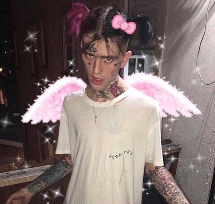 lilpeep额头纹身图片