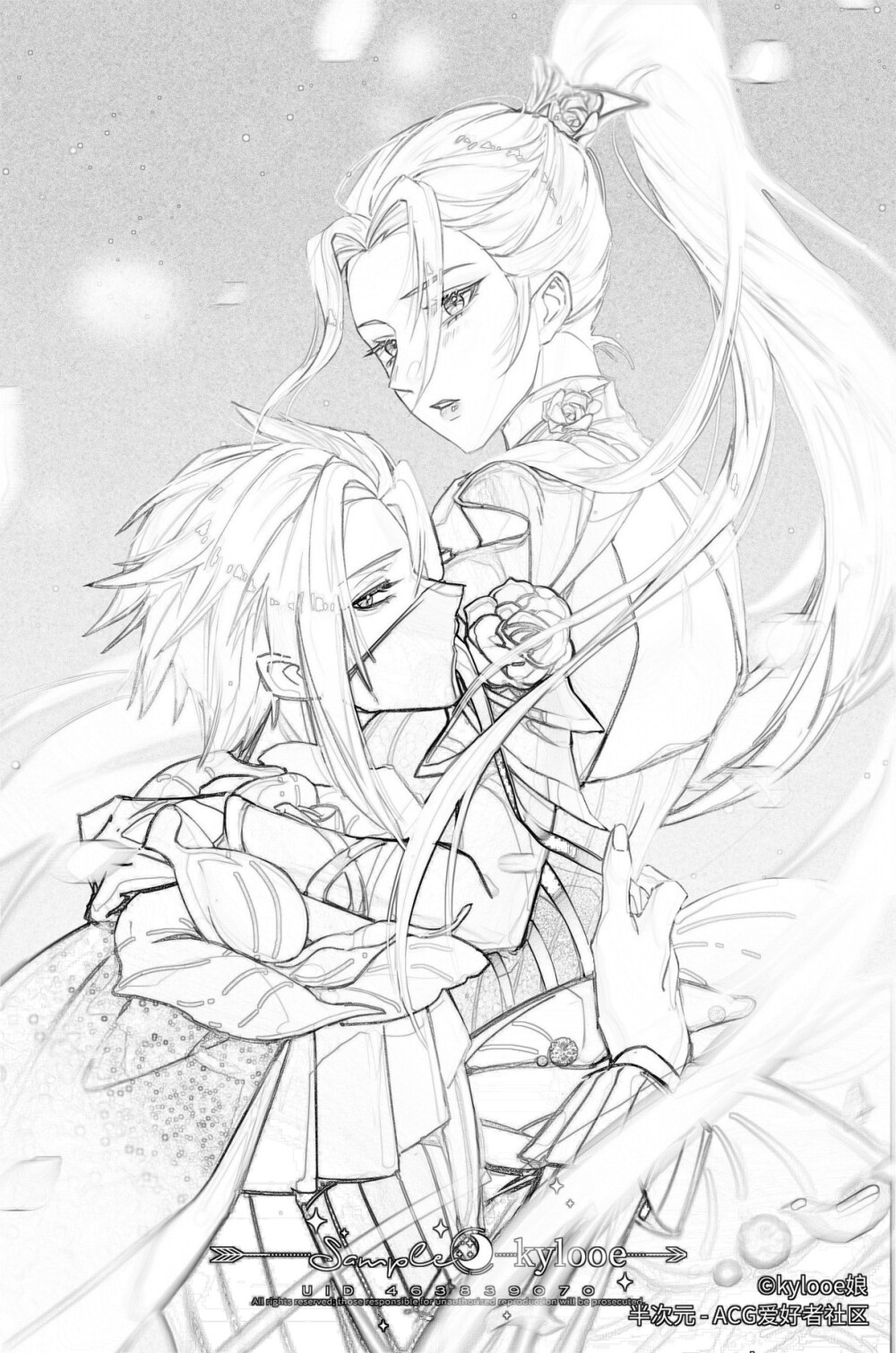 默契交锋兰陵王73花木兰线稿