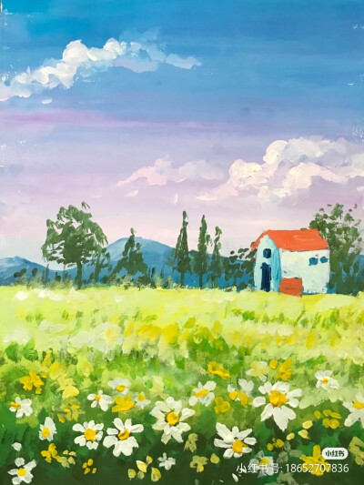 斑马水粉画儿童