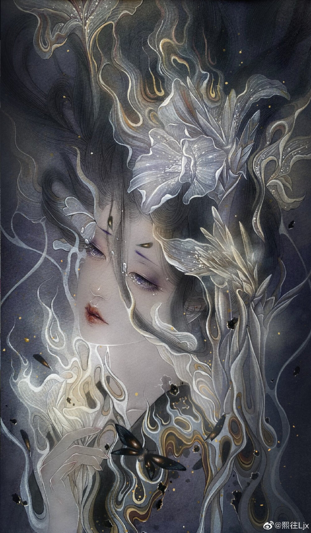 7004° 一组古风插画作品 这画风简直太爱了 cr:@熙往ljx