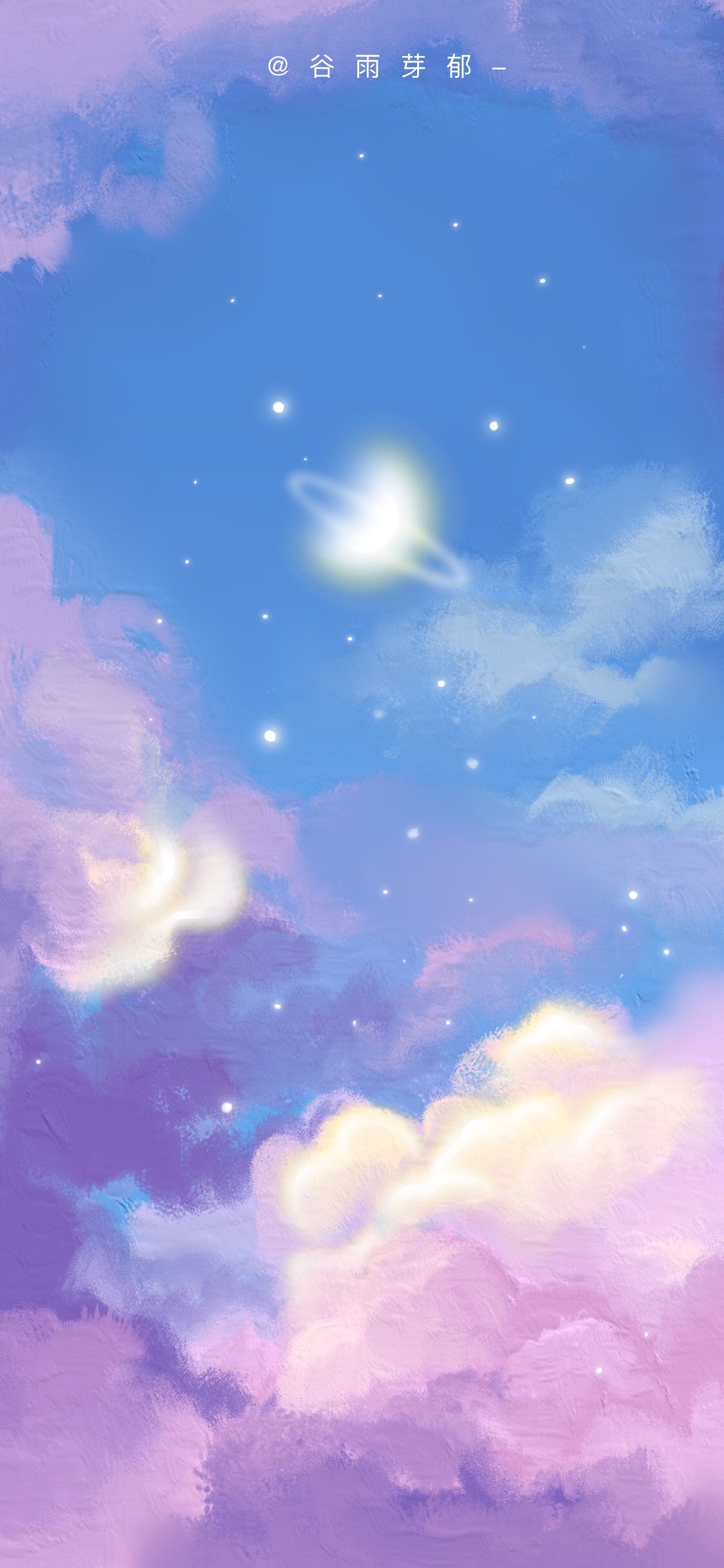 原创手绘 i 油画风壁纸,壁纸分享,星空壁纸