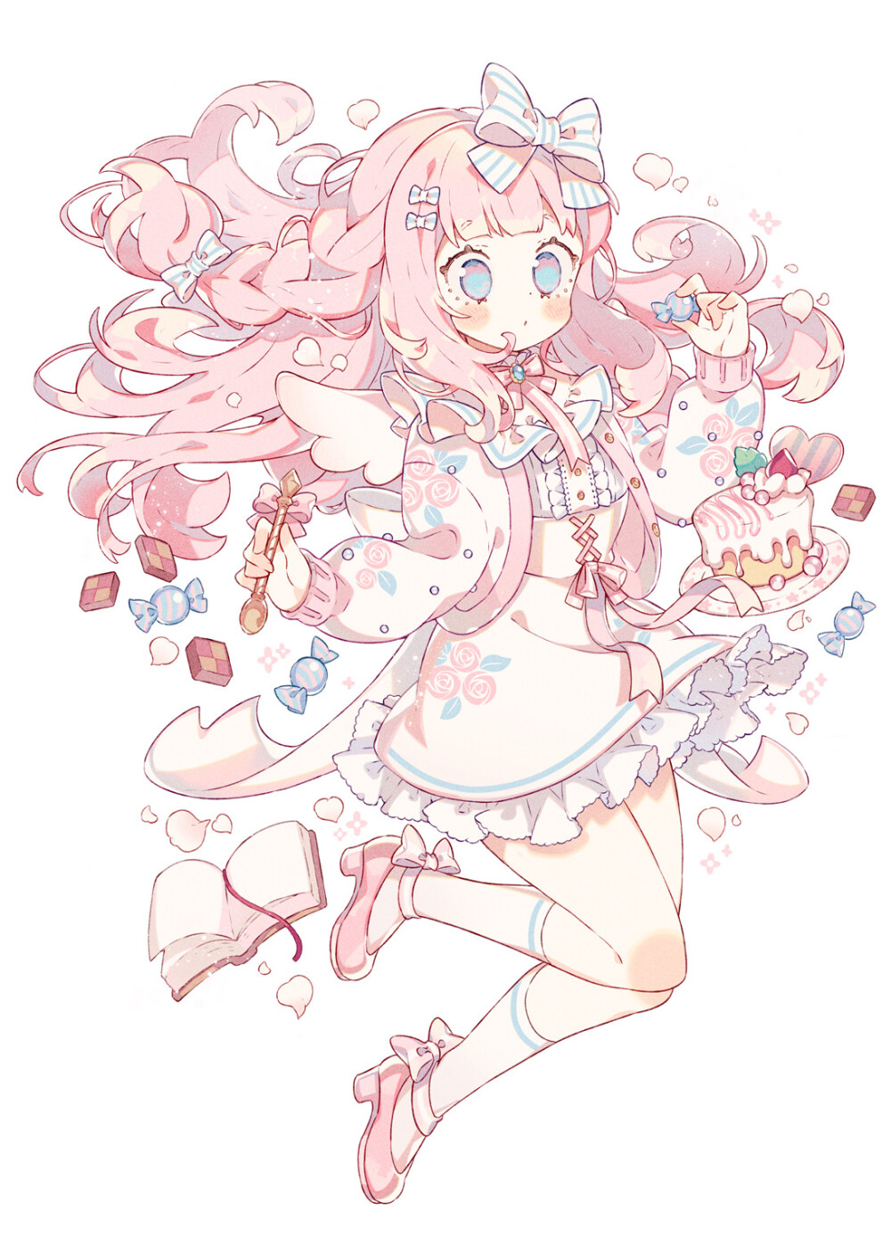 粉色穿搭 活力少女 手绘师twi:ekureea