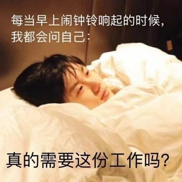 [表情包] 每当早上闹钟铃响起的时候,我都会问自己:真的需要这份工作