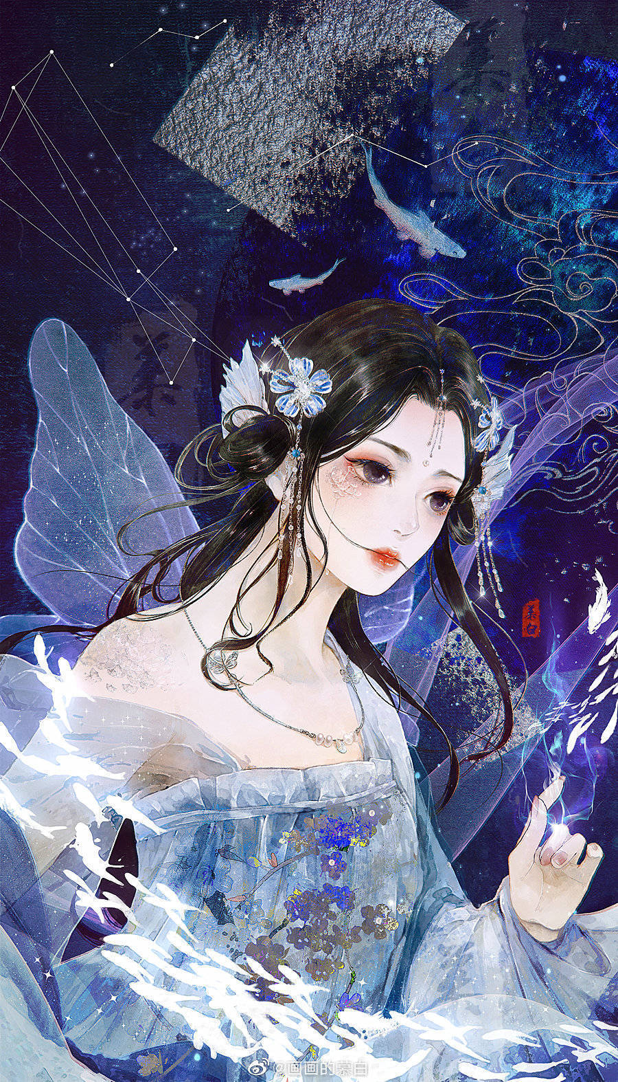 古风人物插画.(画师@画画的慕白 )