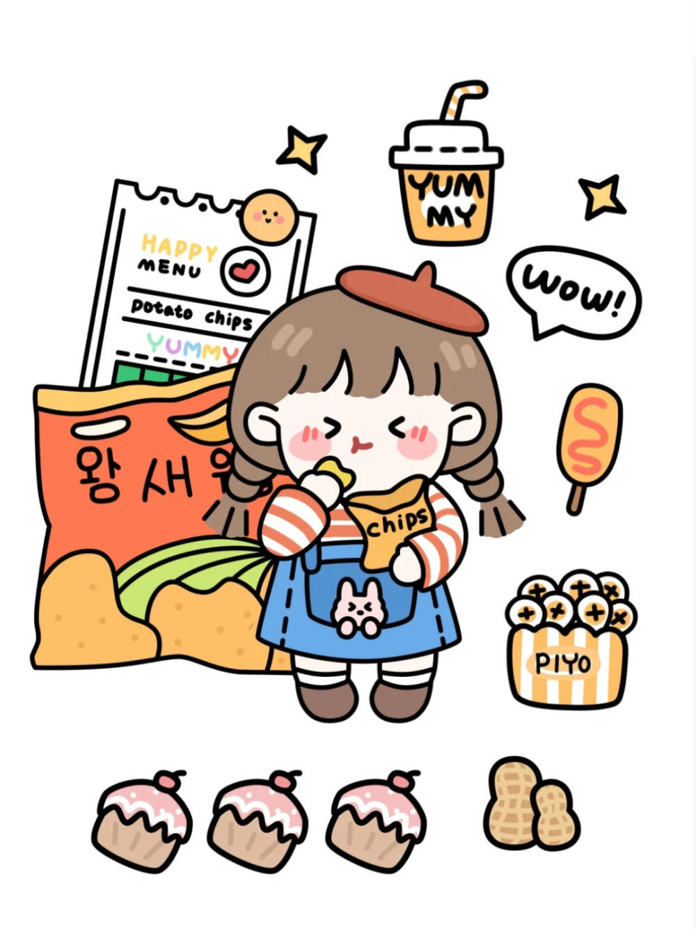 日系卡通零食壁纸图片