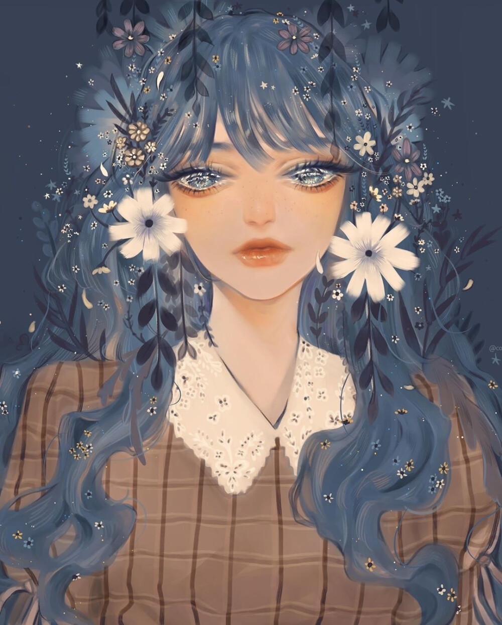 一组女孩头像插画作品画师 ins:conniek… - 堆糖,美图壁纸兴趣社区