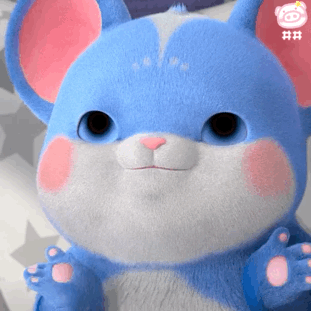 蓝粉小卷鼠表情包图片