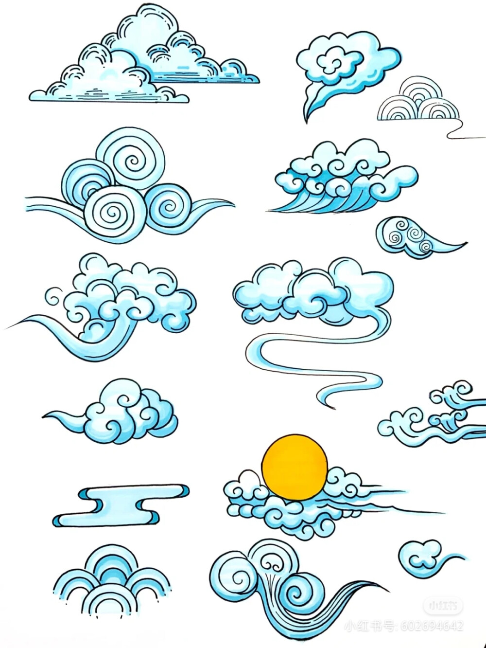 云层的画法图片