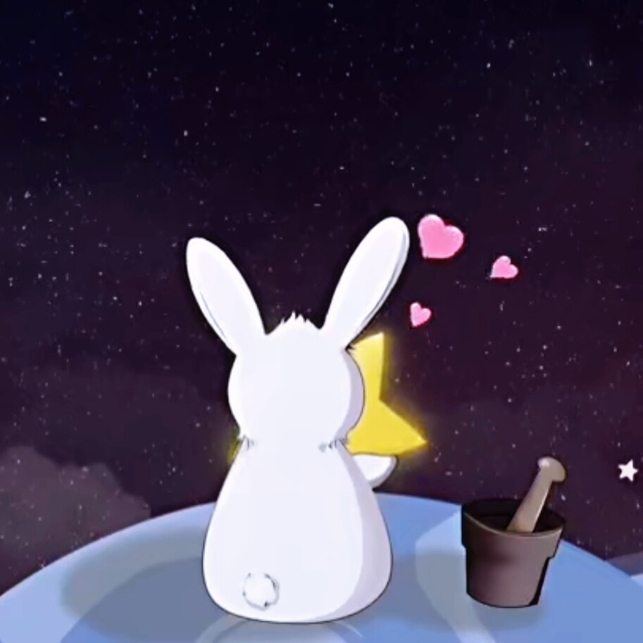 可爱动漫图片星空兔子图片