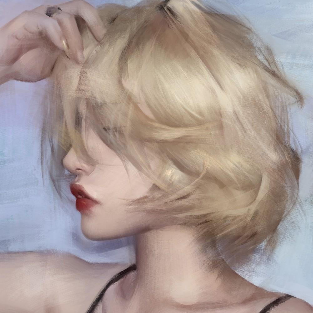 绝美厚涂插画女头 画师:weibo@黑妹是个男孩