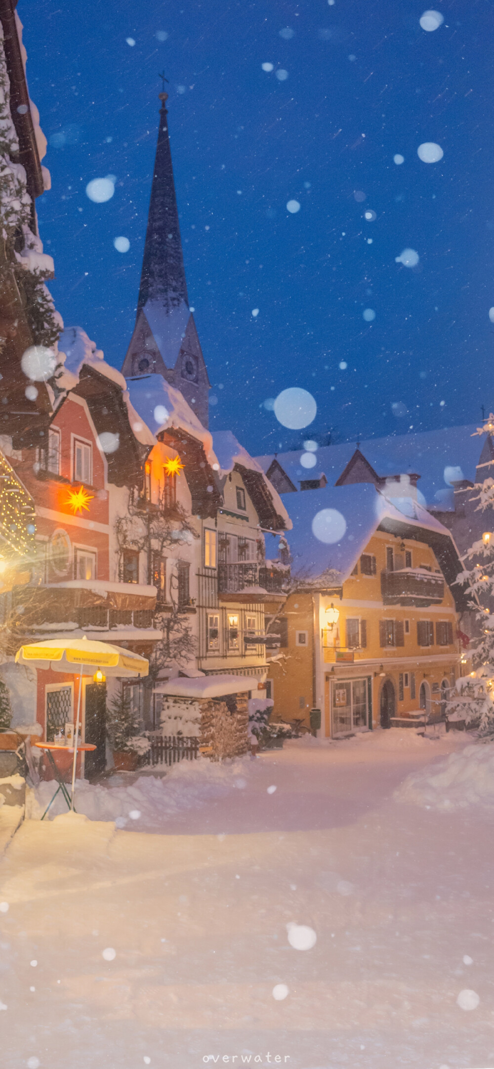 奥地利小镇雪景图片