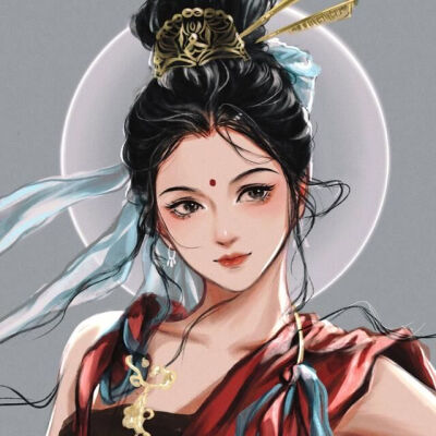 古风女头像手绘