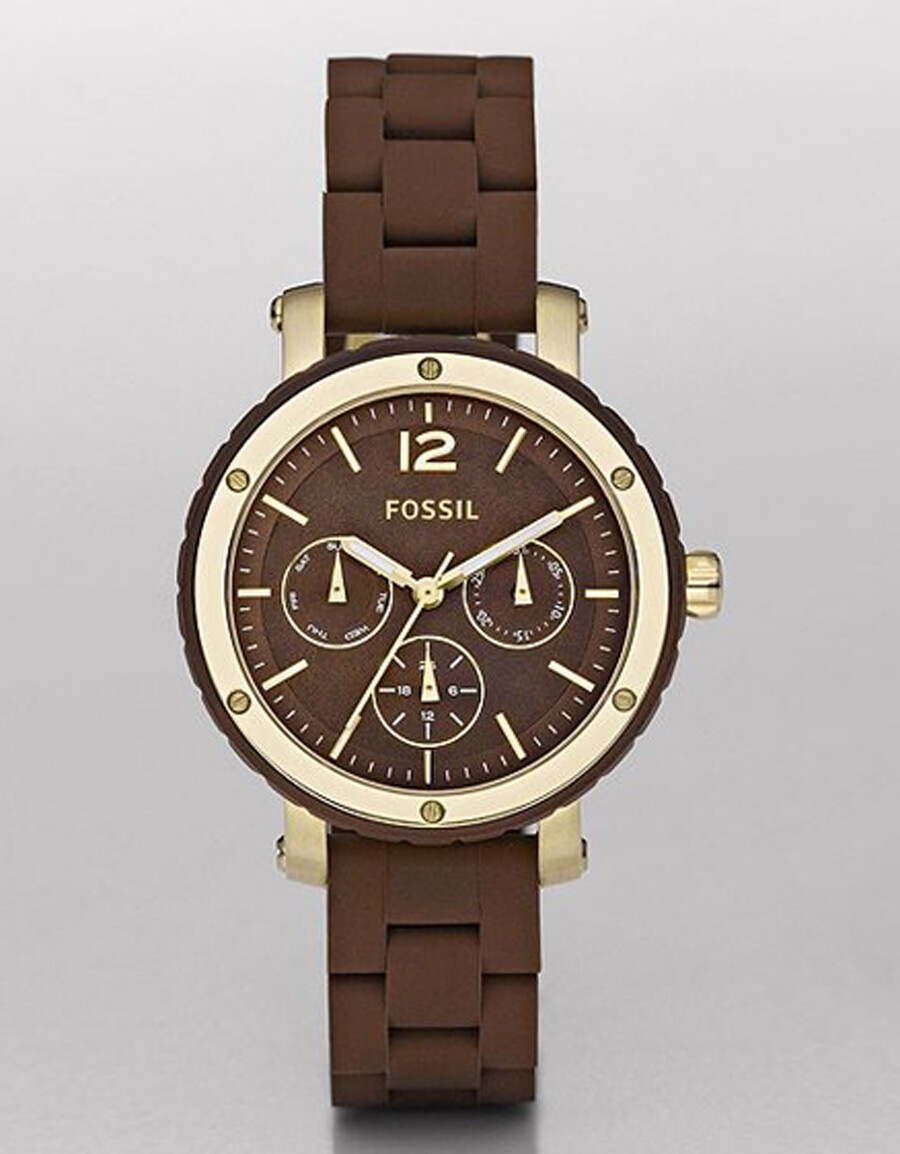 fossil棕色休闲女士手表