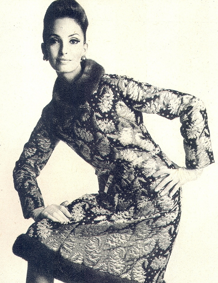 christian diormodel is wearing a creation by marc bohan for