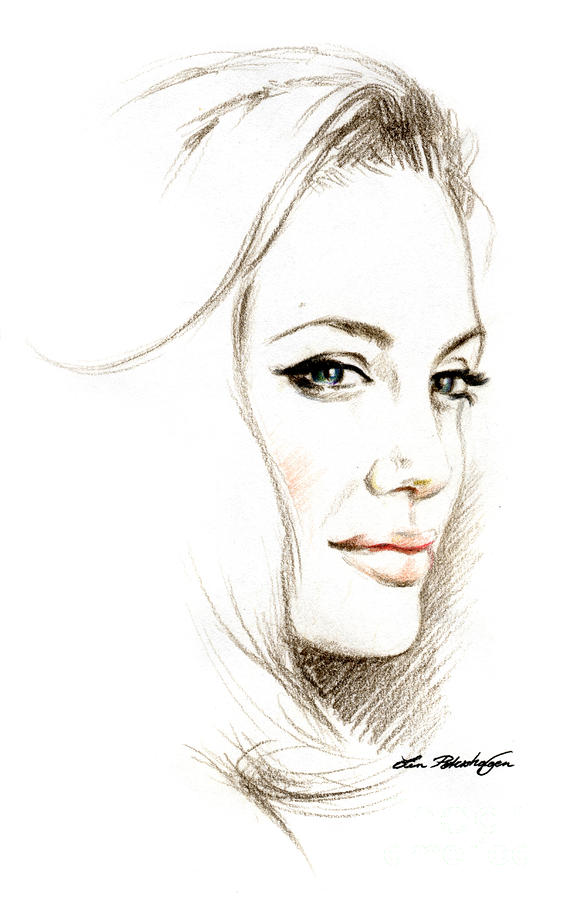 angelina jolie drawing by lin petershagen