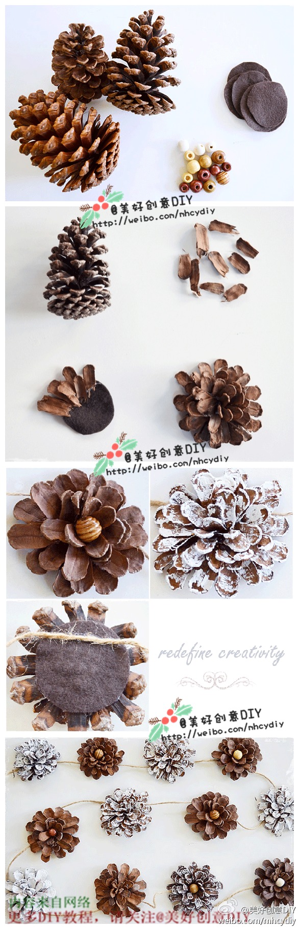 松果也能变成美丽的装饰品!