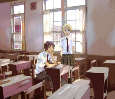 动漫校园学生风图