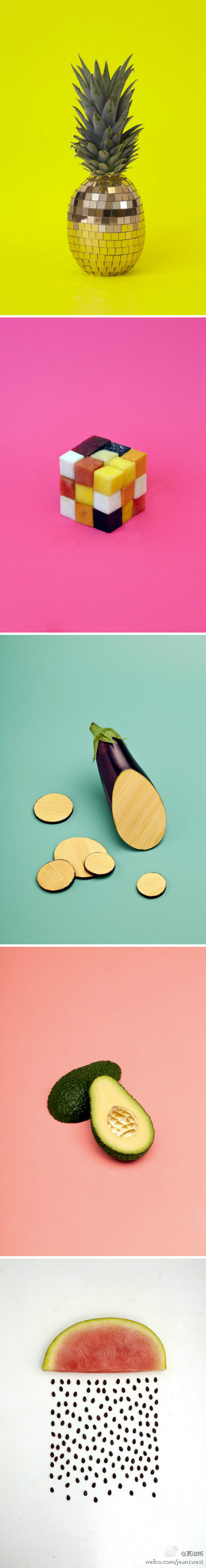 这组水果蔬菜创意摄影作品是她的一组实验作品,幽默中又略带一440