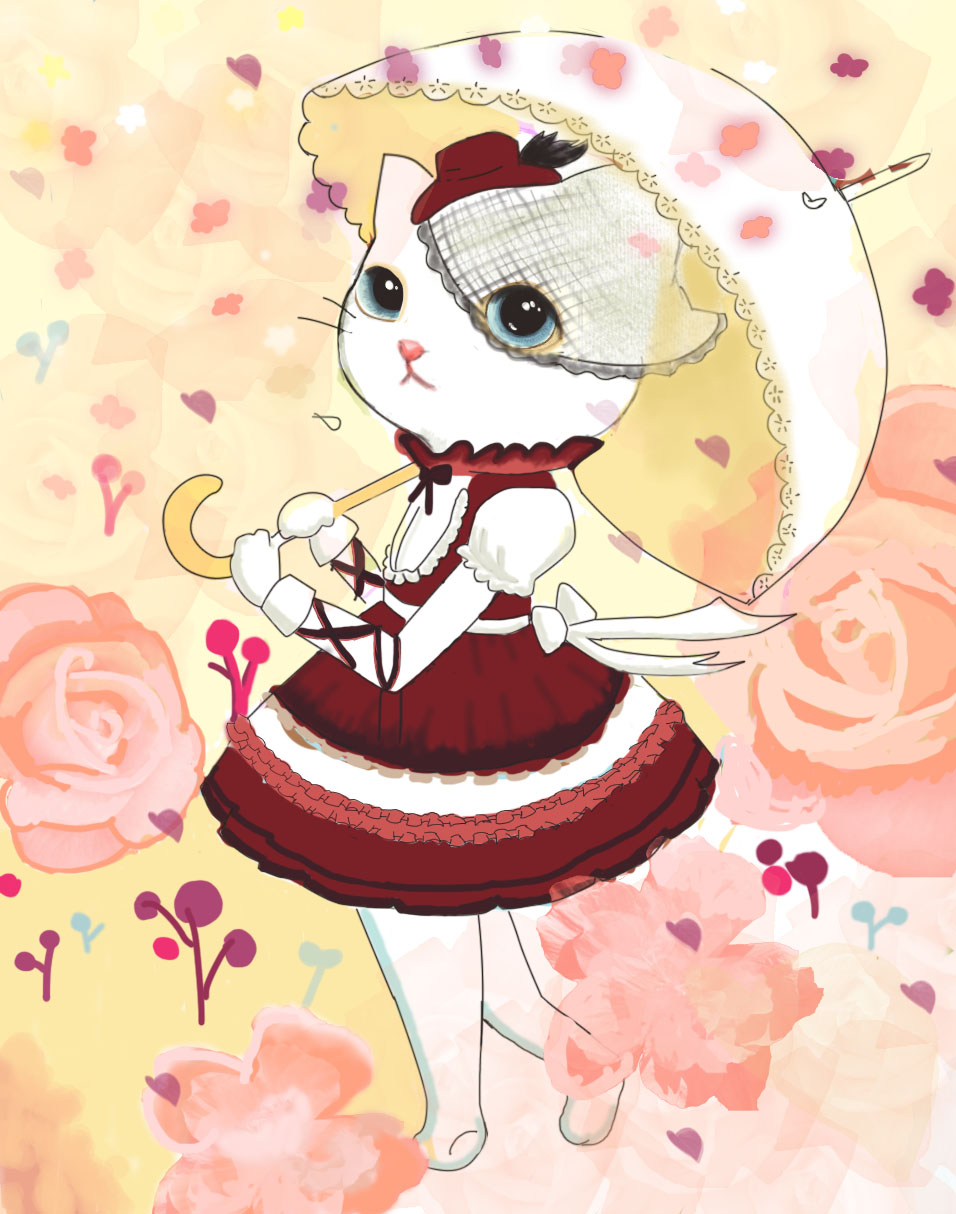 黑豹腾的插画 【穿洋装的猫咪】