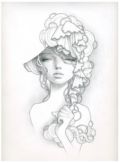 audrey kawasaki,奥黛丽川崎,唯美插画,唯美插画选辑一,手绘,线条