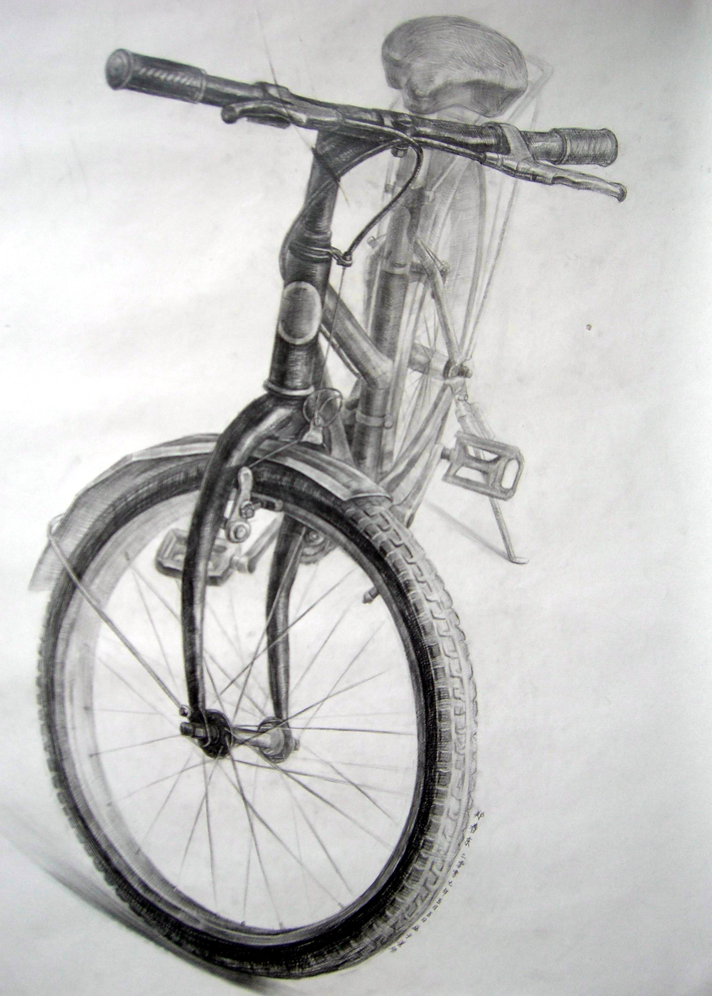 自行车抽象素描图片