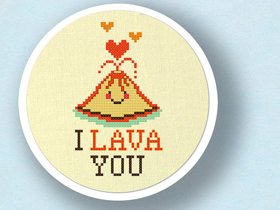 i lava you cute erupting heart volcano