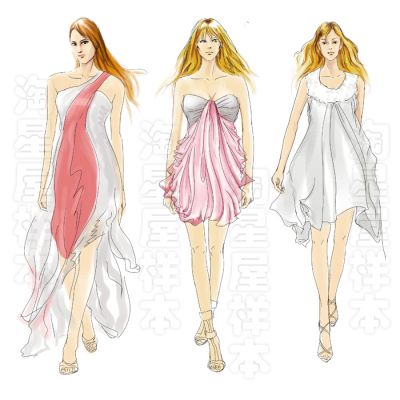 电脑手绘服装效果图连衣裙