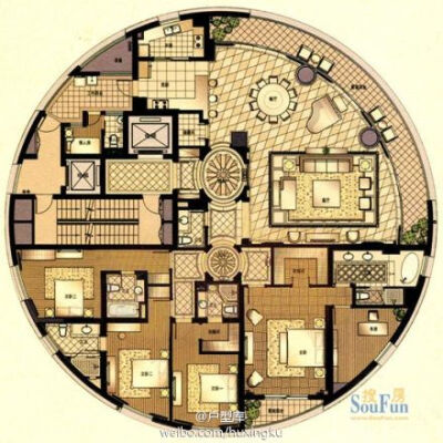 圆形房子设计平面图图片