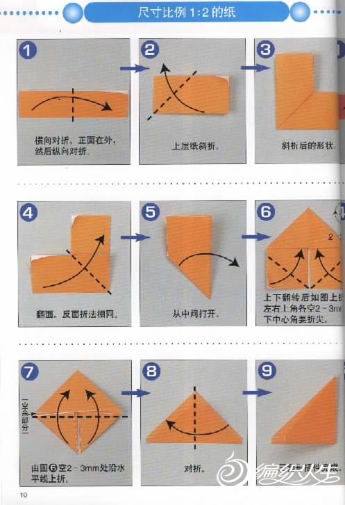 长纸条折三角形图片
