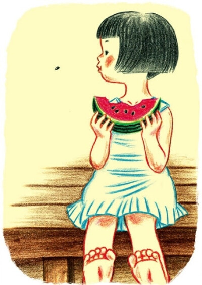 吃一大口西瓜,然后把西瓜子吐好远,原来这么可爱【阿团丸子】